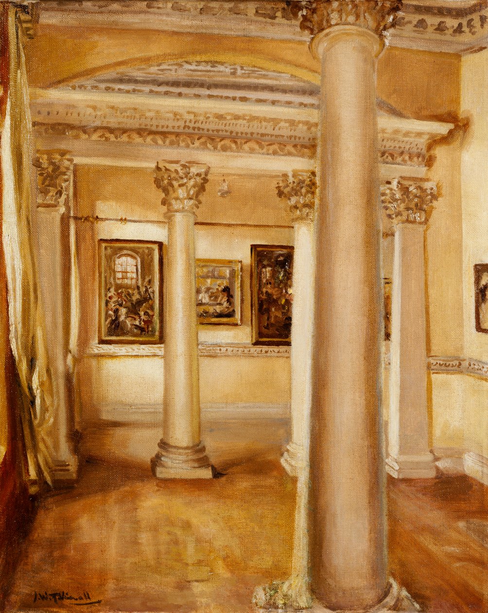 Pilaripiirustushuone, Chiswick House (öljy kankaalle) tekijältä Joseph Williams Topham Vinall