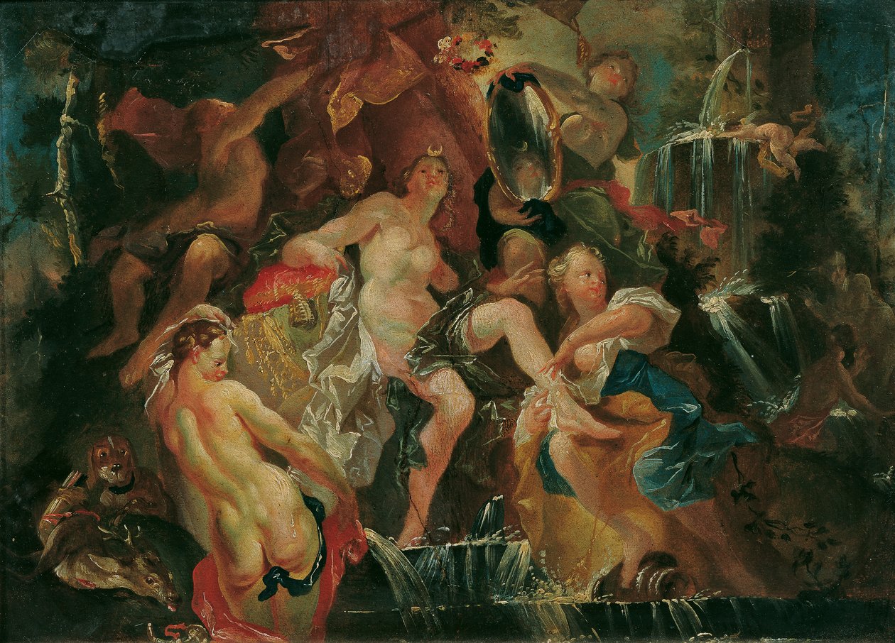 Dianan kylpy (käänteinen: Bacchus-pojan koulutus) tekijältä Joseph Winterhalder d. J.