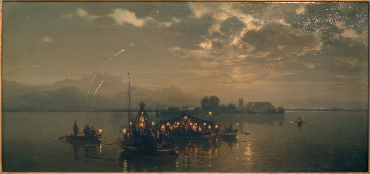 Yöllinen veneretki Chiemsee-järvellä tekijältä Joseph Wopfner