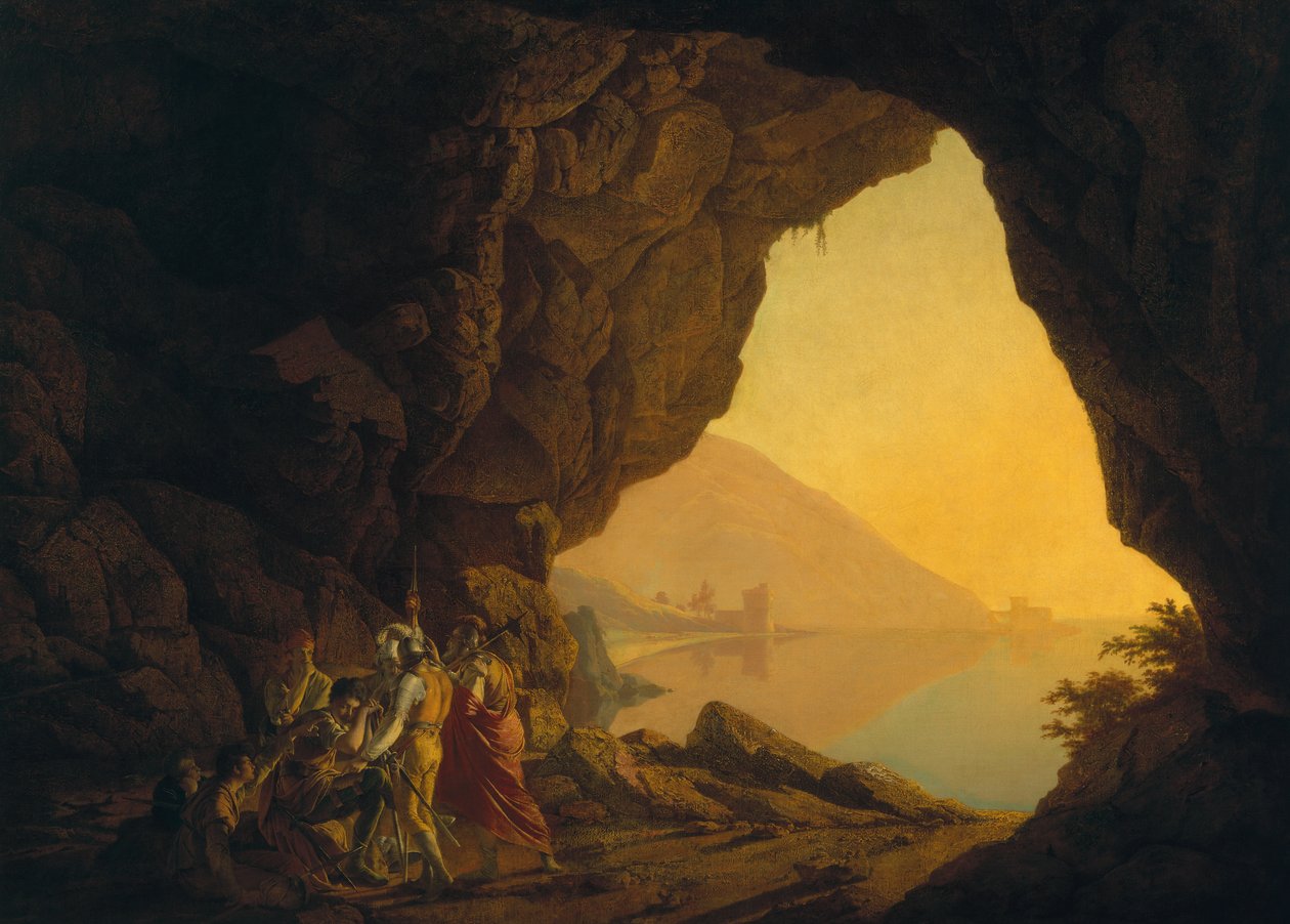 Luola Napolin kuningaskunnassa Bandittin kanssa, os. 1778 tekijältä Joseph Wright of Derby