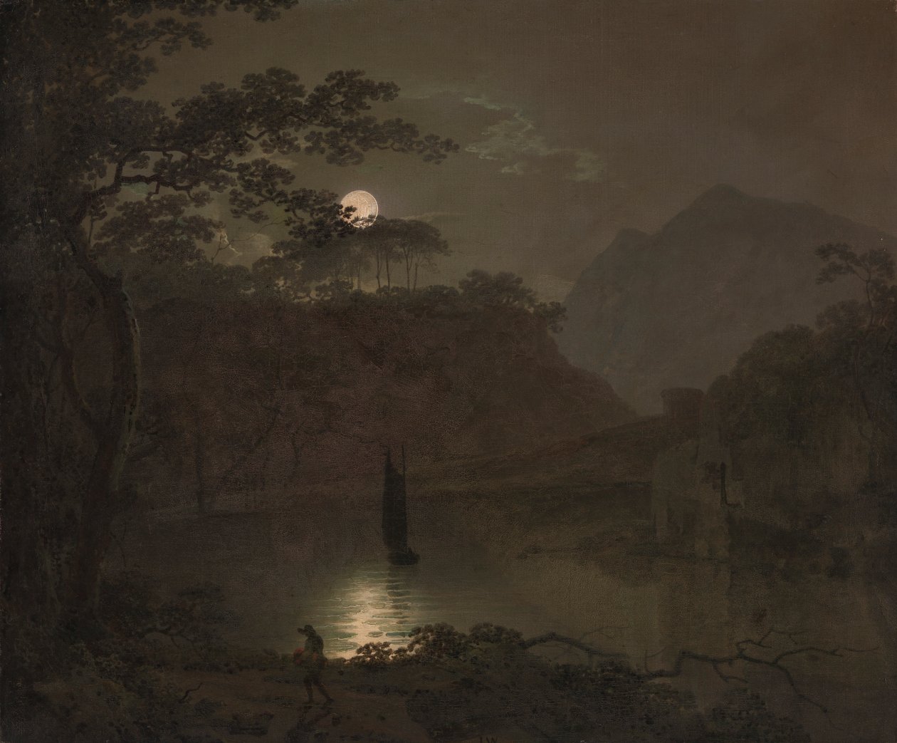 Um lago por Moonlightfinnish tekijältä Joseph Wright of Derby