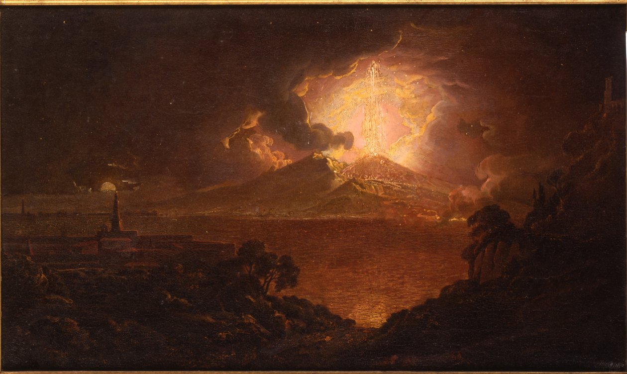 Näkymä yöllä purkautuvasta Vesuviuksesta tekijältä Joseph Wright of Derby