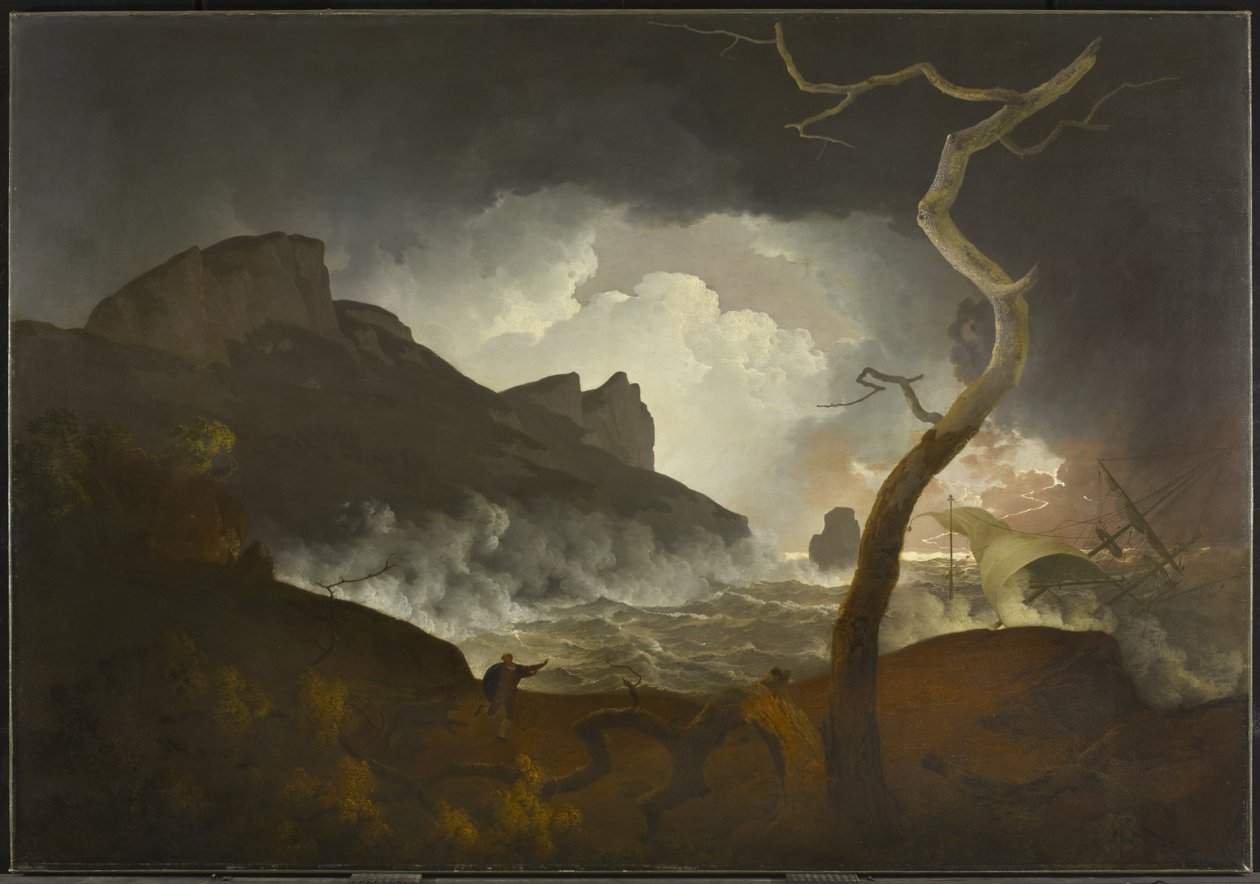 Antigonus myrskyssä (Näytös III, kohtaus iii, Shakespearen Talvien tarinasta), 1790-92 tekijältä Joseph Wright of Derby