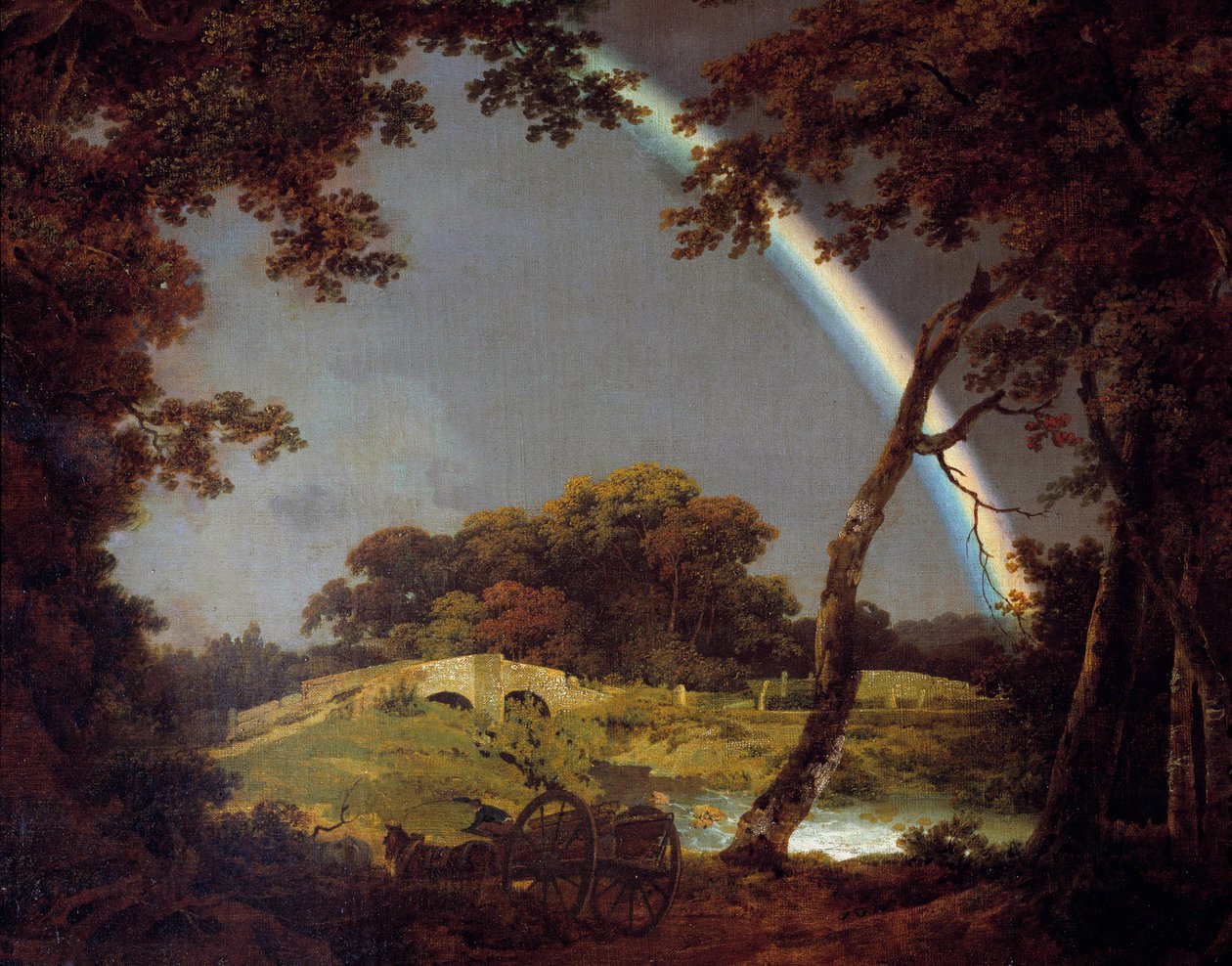 Derbyn Joseph Wrightin (1734-1797) maisema sateenkaarimaalauksella 1794 Derby, Derbyn museo tekijältä Joseph Wright of Derby