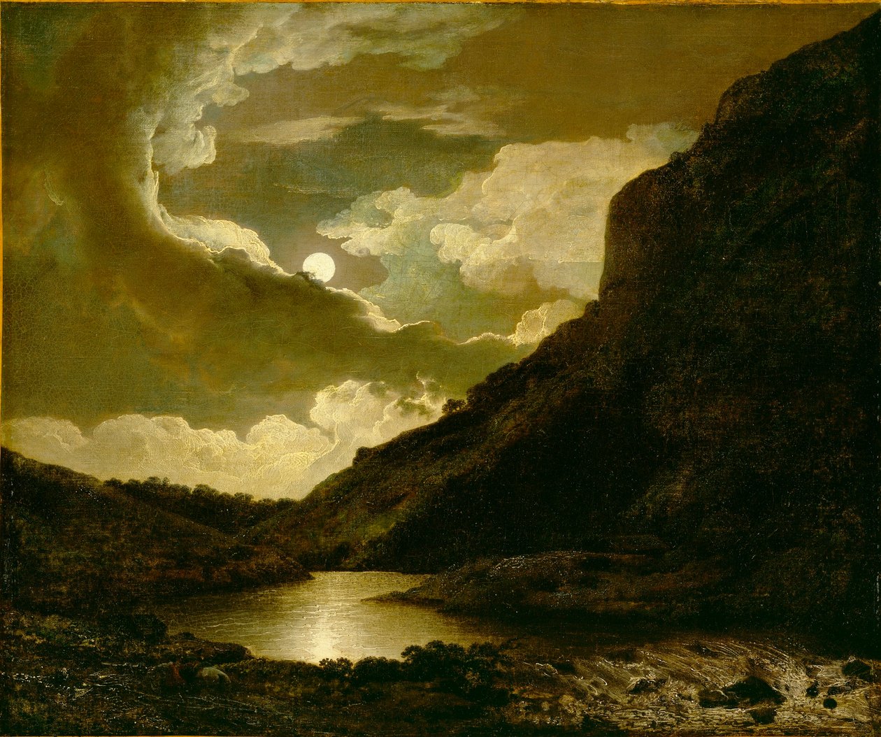 Matlock Tor kuunvalossa tekijältä Joseph Wright of Derby