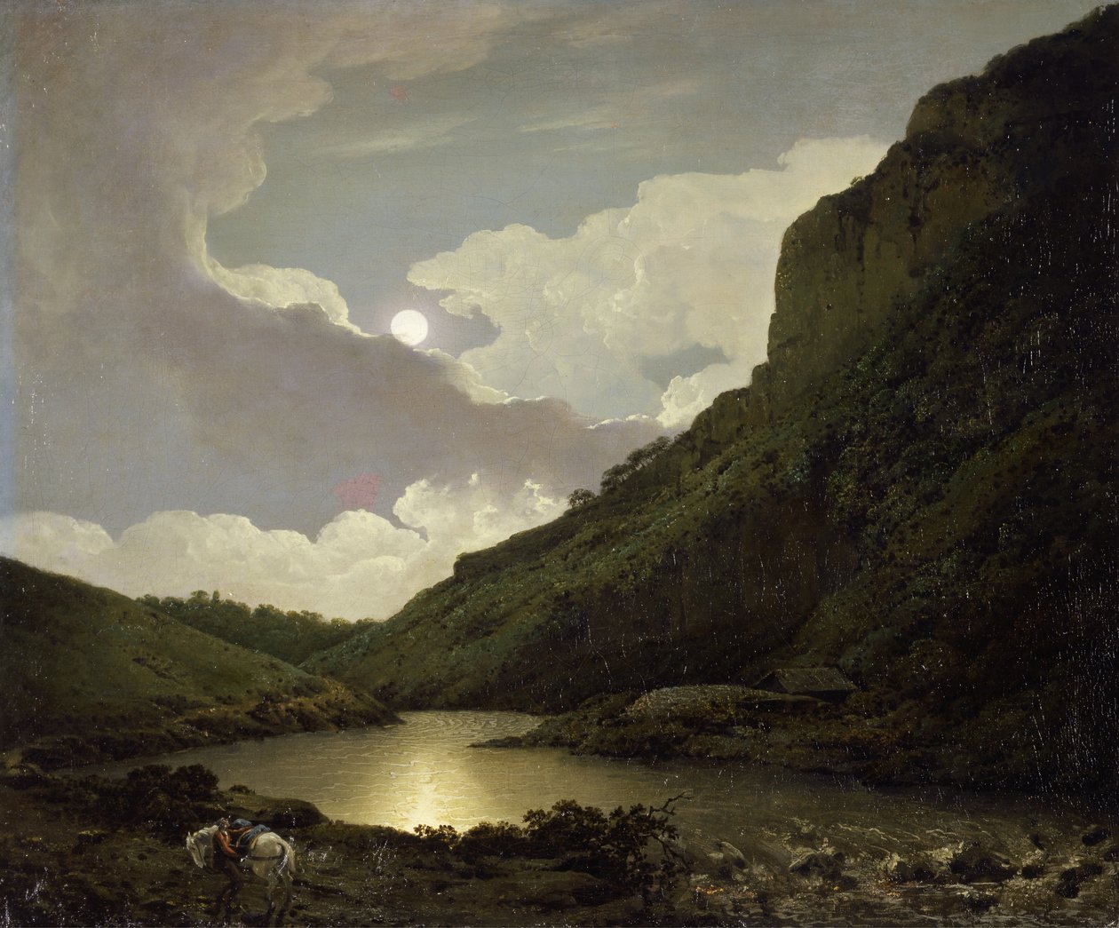 Moonlightin Matlock Tor, n. 1777-80 (öljy kankaalle) tekijältä Joseph Wright of Derby