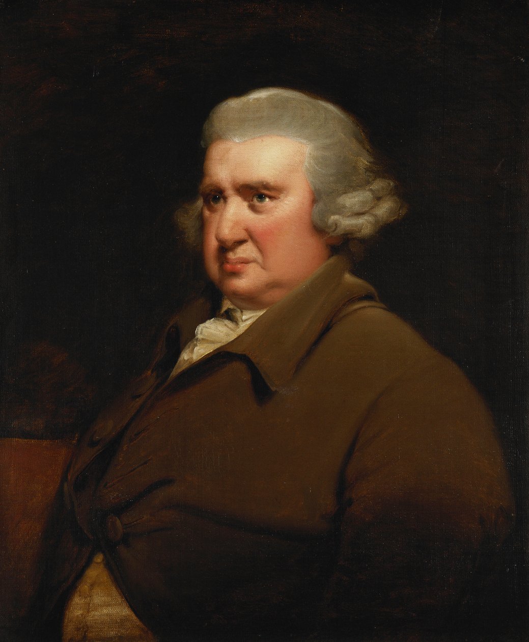 Erasmus Darwinin muotokuva, puolipitkä, Buff takki ja valkoinen paita, tekijältä Joseph Wright of Derby