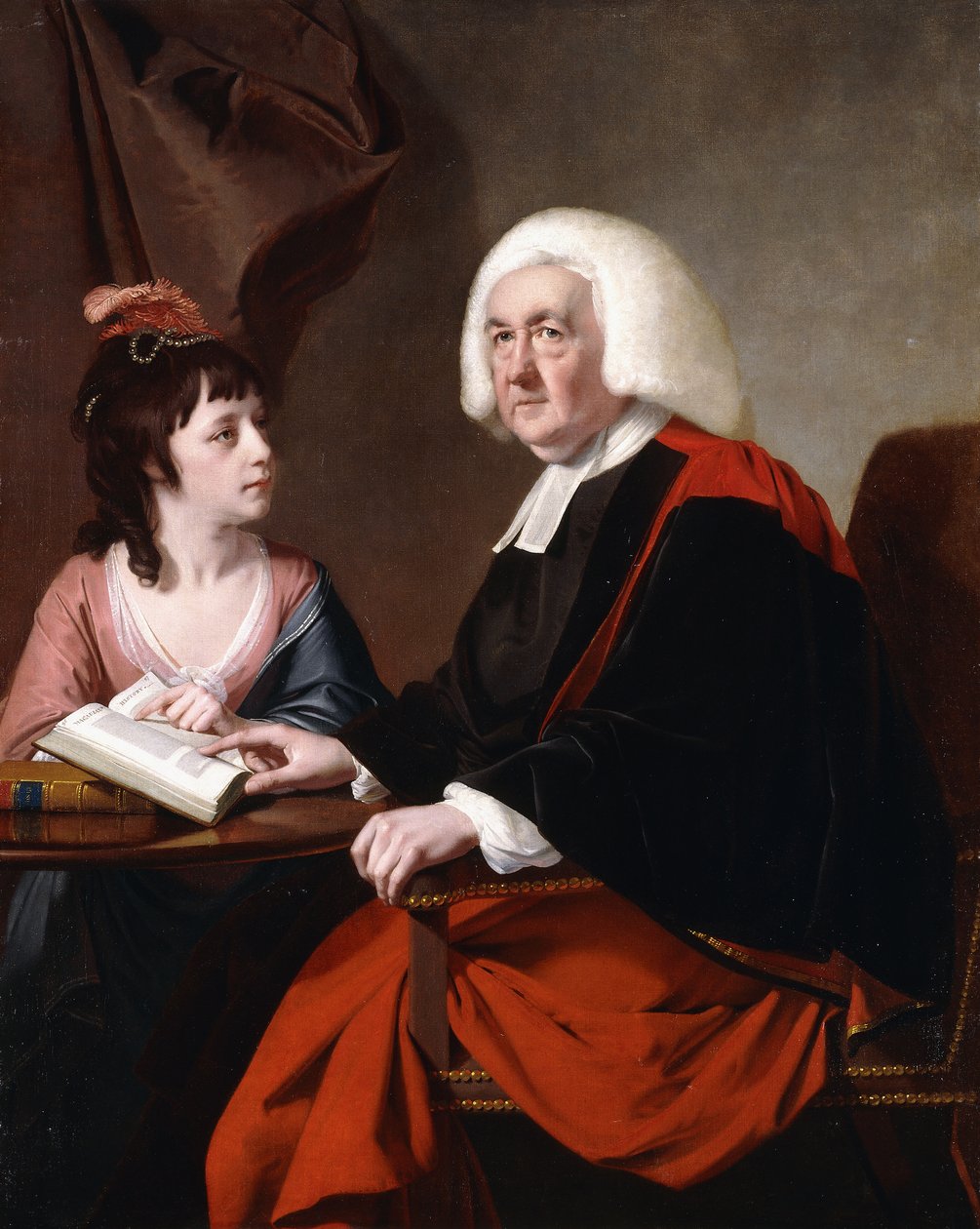 Muotokuva pastori Thomas Wilson D.D. ja hänen adoptoitu tyttärensä, neiti Catherine Mcauley, tekijältä Joseph Wright of Derby