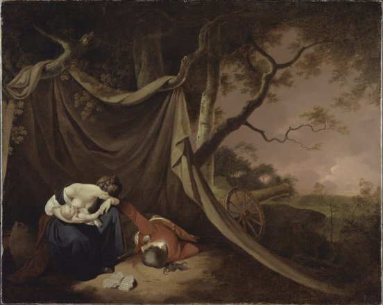 Kuollut sotilas, noin 1789 (öljy kankaalle) tekijältä Joseph Wright of Derby