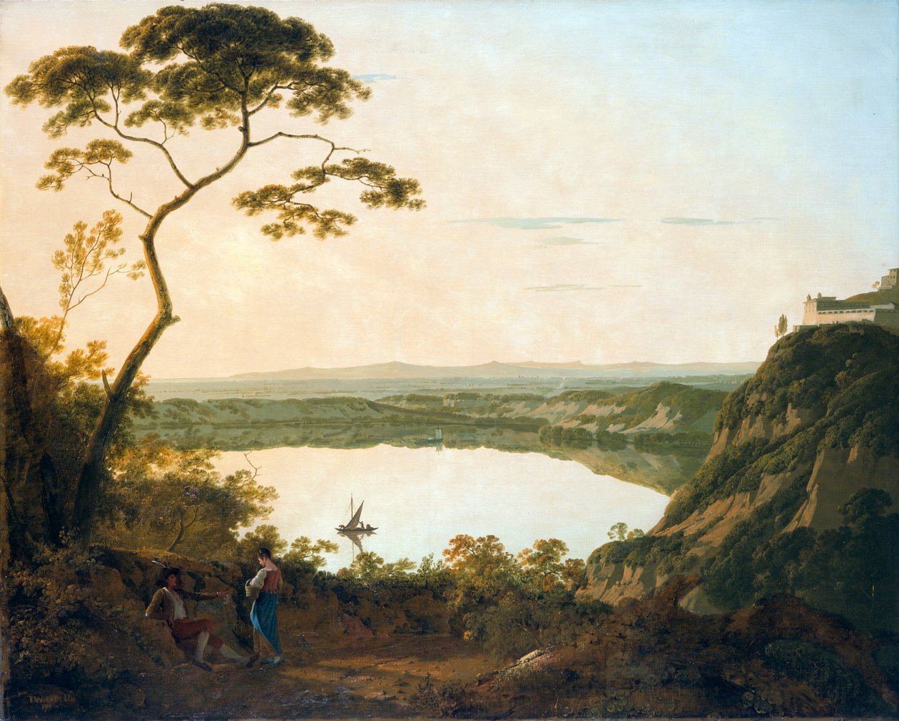 "Albanon järvi", 1790 tekijältä Joseph Wright of Derby