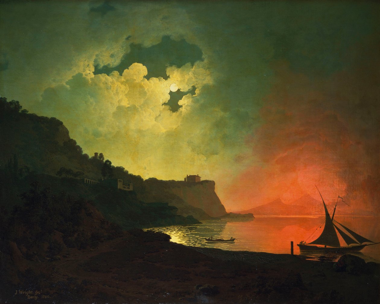 Vesuvius Posiliposta tekijältä Joseph Wright of Derby