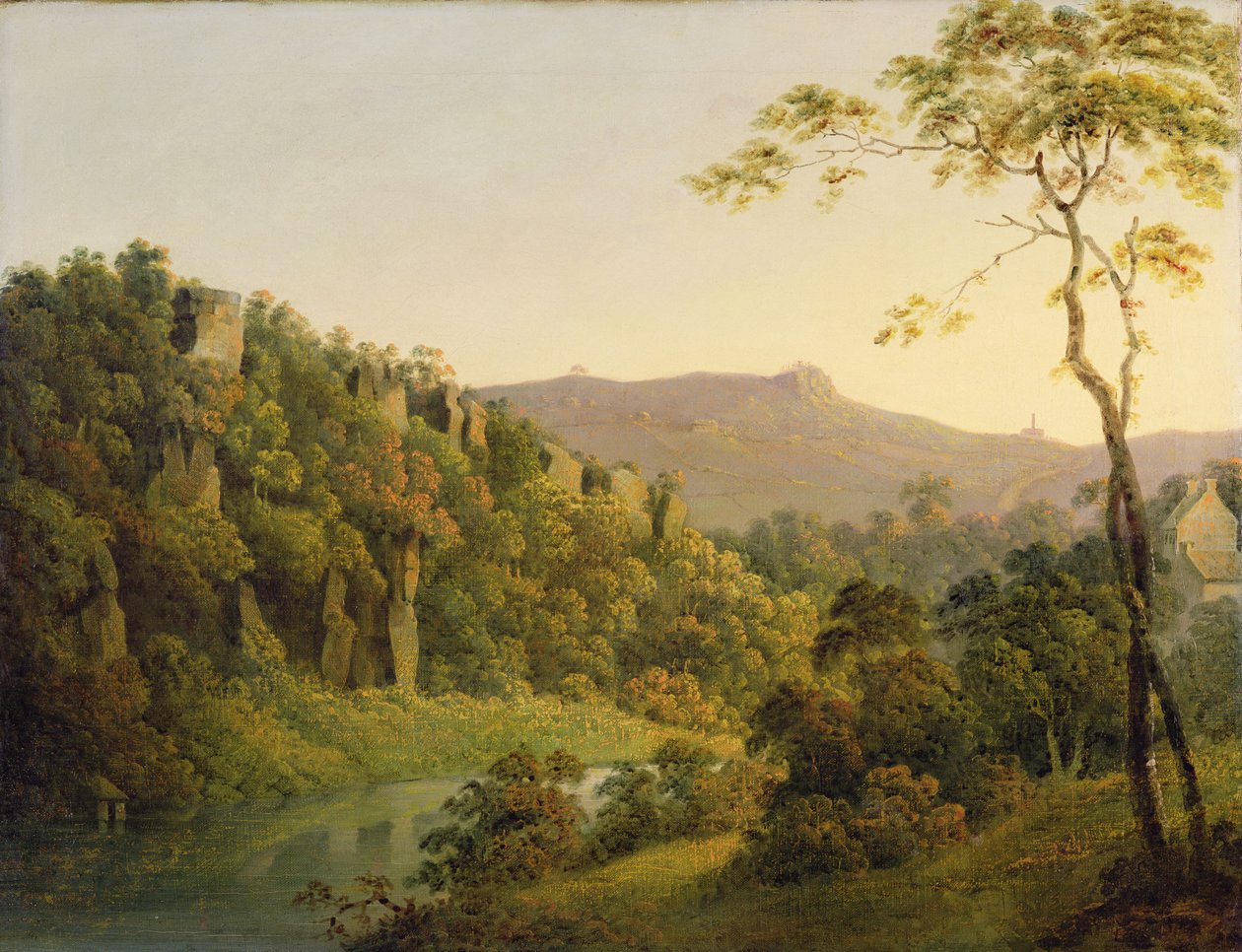 Näkymä Matlock Dalessa, Katse kohti Black Rock Escarpmentia, n. 1780-5 (öljy kankaalle) tekijältä Joseph Wright of Derby