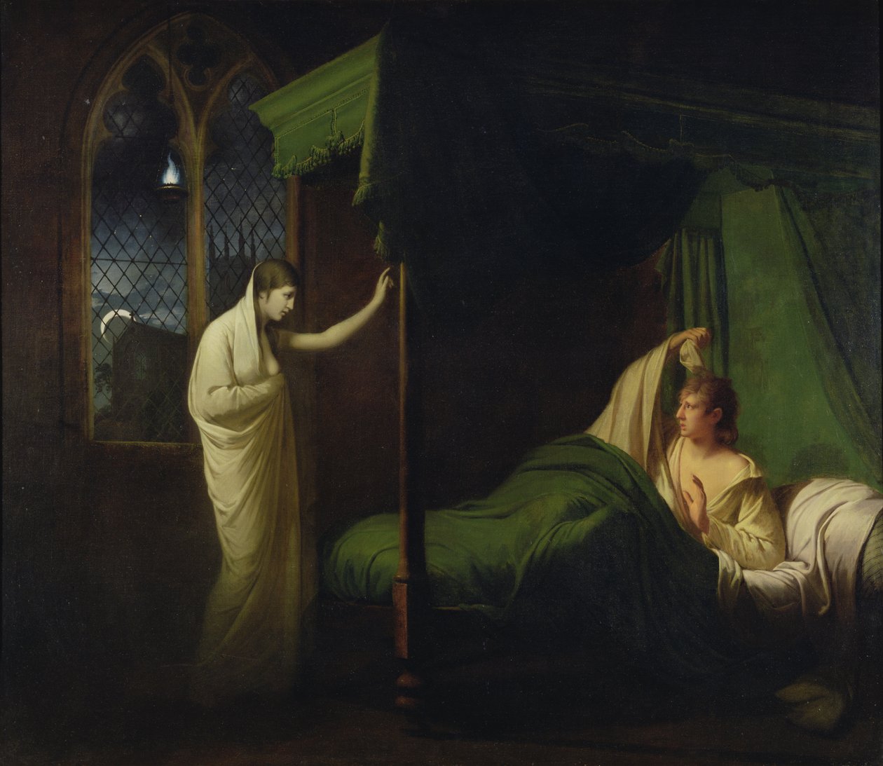 William ja Margaret Thomas Percyn teoksesta "Muinaisen englantilaisen runouden jäännökset" (öljy kankaalle) tekijältä Joseph Wright of Derby