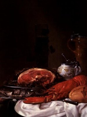 Asetelma hummerin kanssa tekijältä Joseph de Bray
