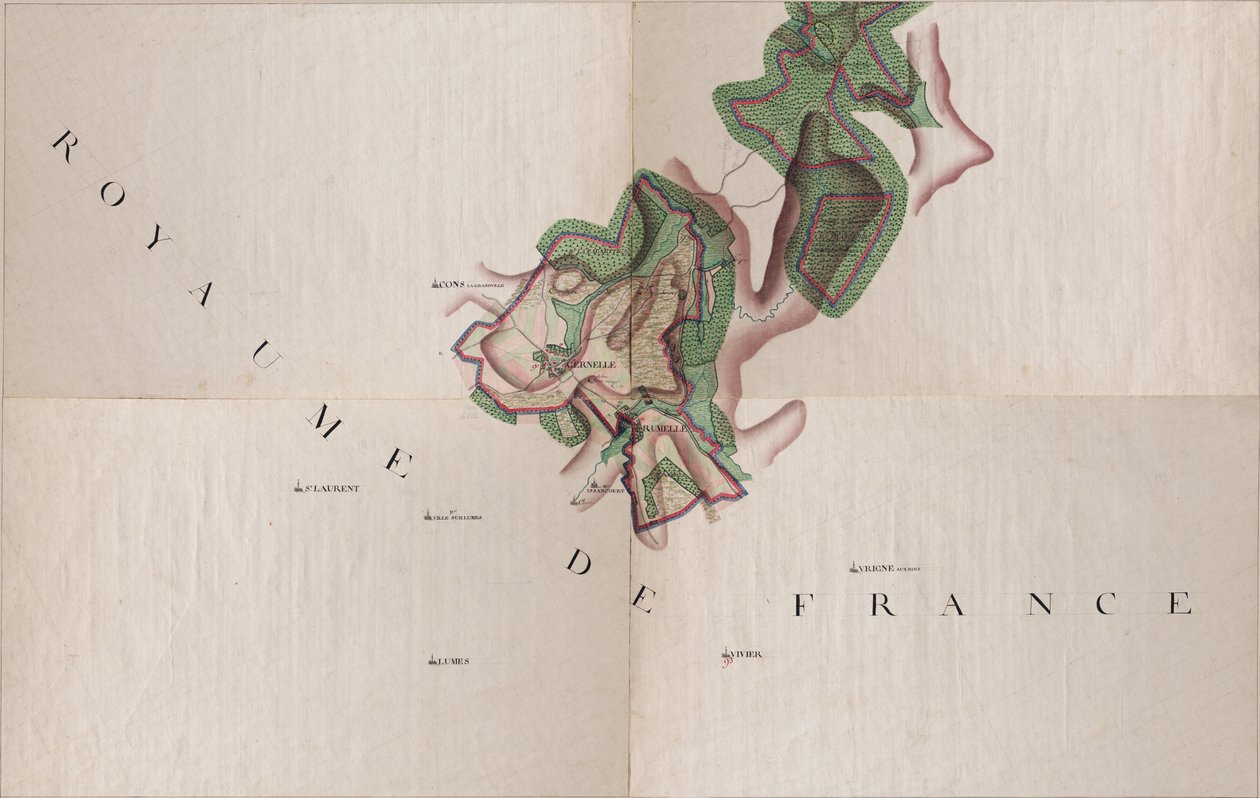 Joseph de Ferrarisin (1726-1814) Gernellen kartta Belgiassa tekijältä Joseph de Ferraris