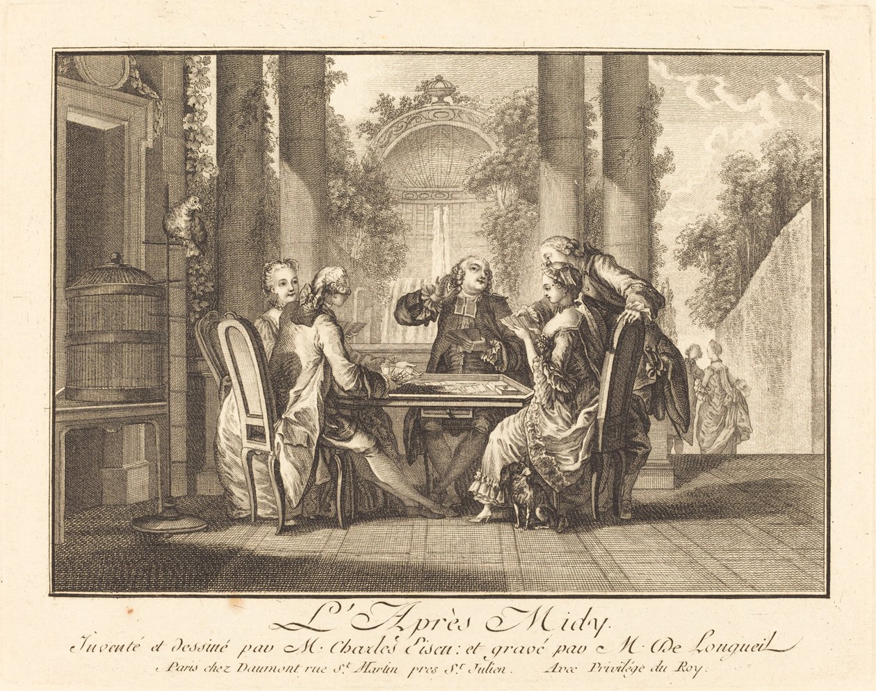 Iltapäivä tekijältä Joseph de Longueil after Charles Eisen