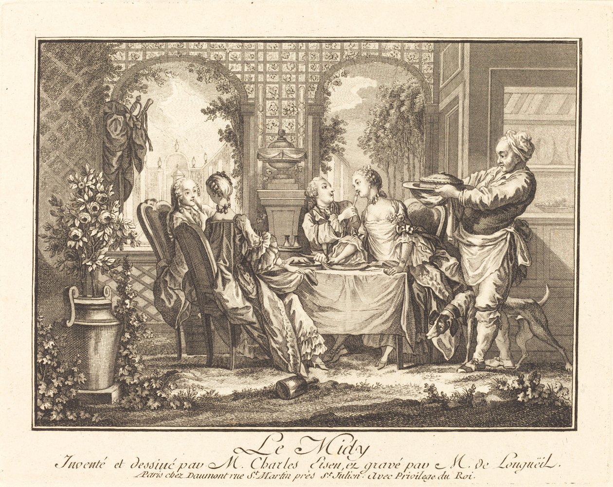Keskipäivä tekijältä Joseph de Longueil after Charles Eisen
