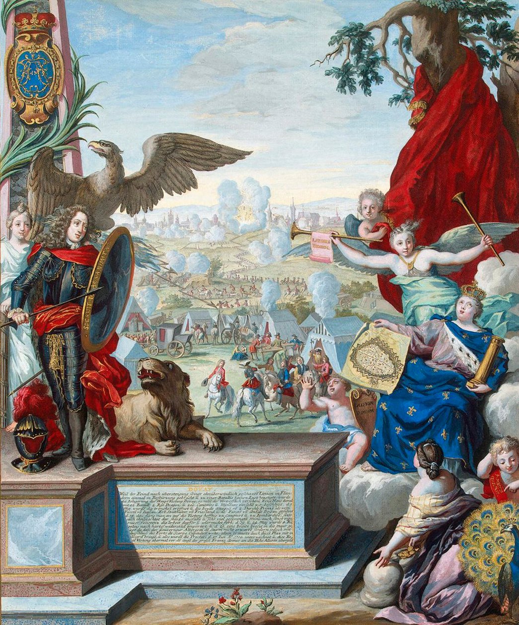 Liittoutuneiden joukot valtasivat Douain linnoituksen vuonna 1710, 1700-luvun alussa. tekijältä Joseph de Montalegre