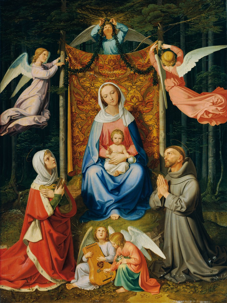 Waldesruhe (Madonna lapsen kanssa, St. Adelheid ja Pyhä Franciscus) tekijältä Joseph von Fuhrich