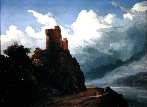 Castle on the Cliff (öljy kankaalle) tekijältä Josephine Bowes