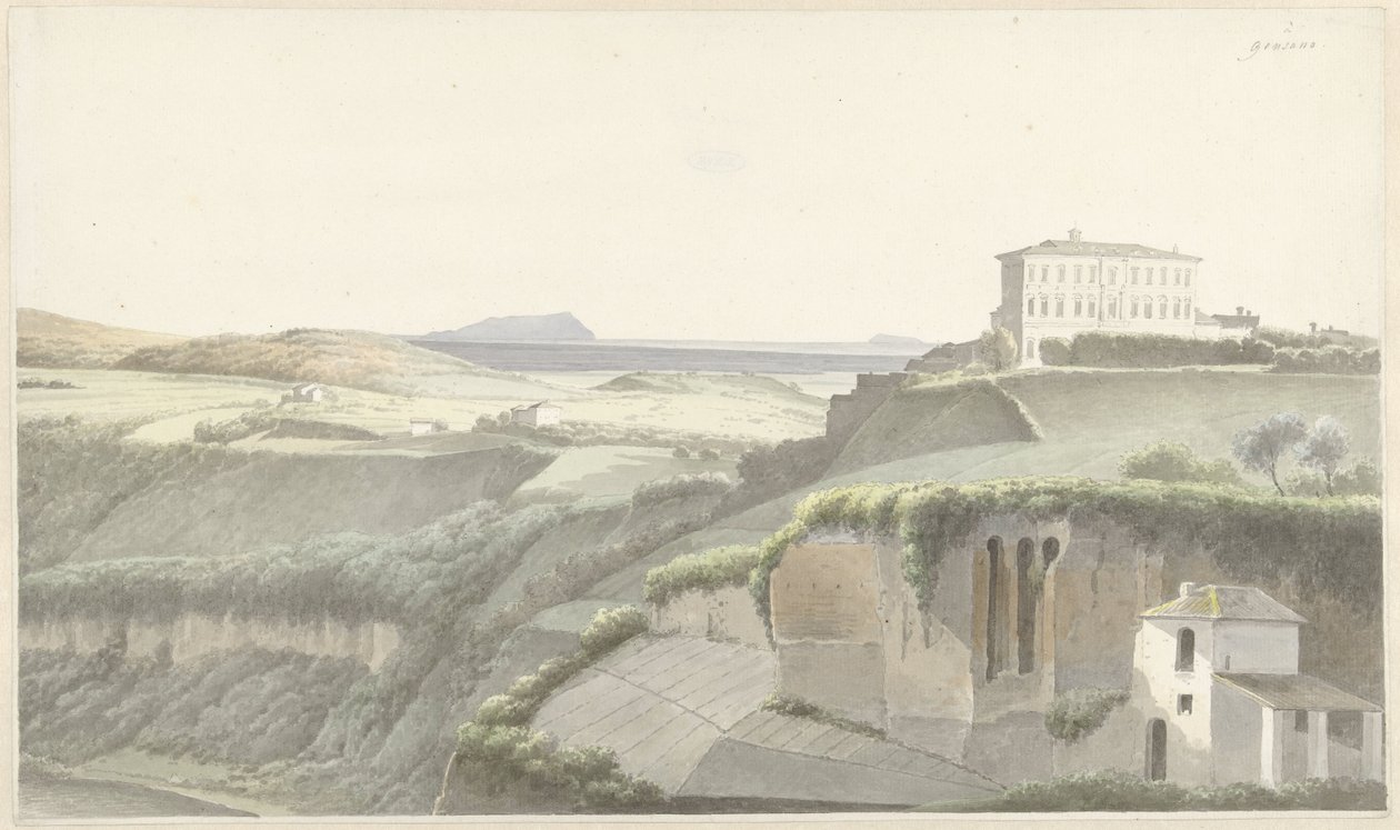 Maisema Genzano di Romassa tekijältä Josephus Augustus Knip