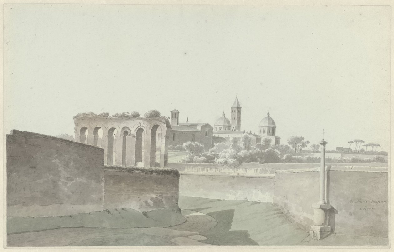 Santa Maria Maggioren basilika Roomassa Gezicht op Sa. Maria Maggiore, Rooma tekijältä Josephus Augustus Knip