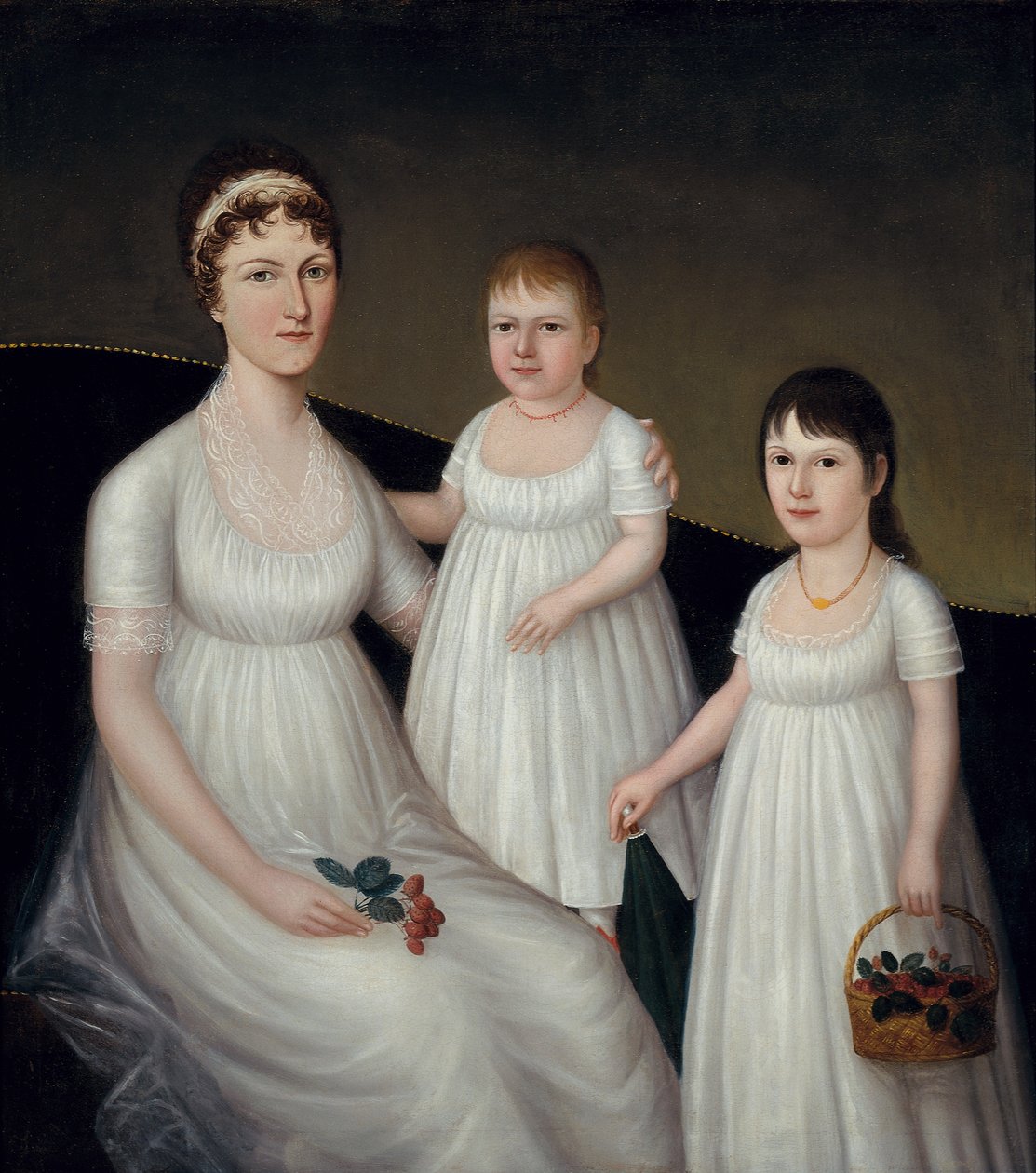 Grace Allison McCurdy ja hänen tyttärensä, Mary Jane ja Letitia Grace, n. 1806 tekijältä Joshua Johnson