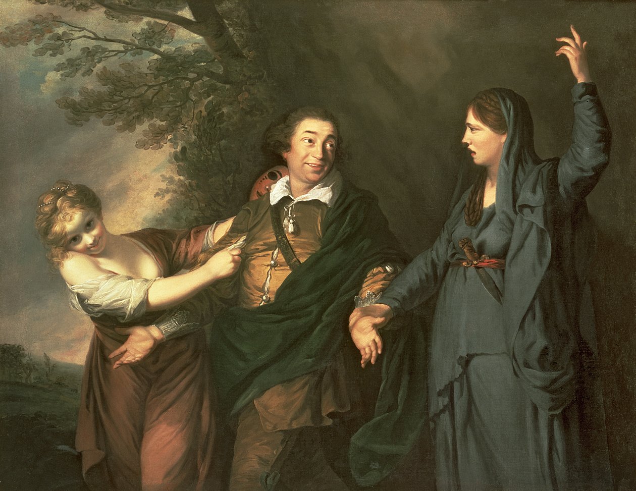 David Garrick (1717-79) tragedian ja komedian muusien välissä 1760-61 tekijältä Joshua Reynolds