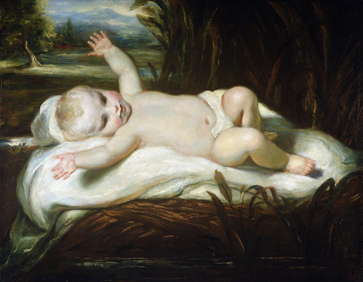 Mooses in the Bulrushes (öljy vuoraamattomalle kankaalle) tekijältä Joshua Reynolds