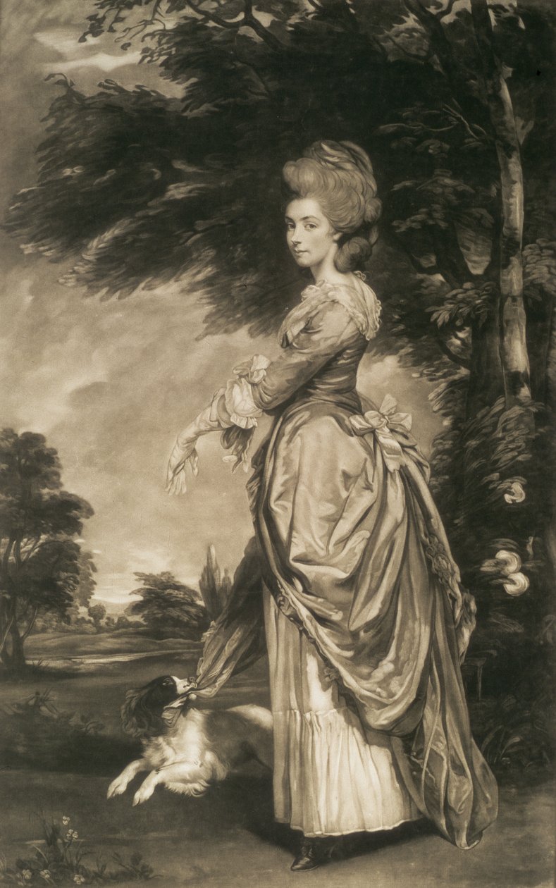 Muotokuva Emily Marysta, Salisburyn kreivitärtä (1750-1835), kaivertanut Valentine Green (1739-1813), 1781 (mezzotint) tekijältä Joshua Reynolds