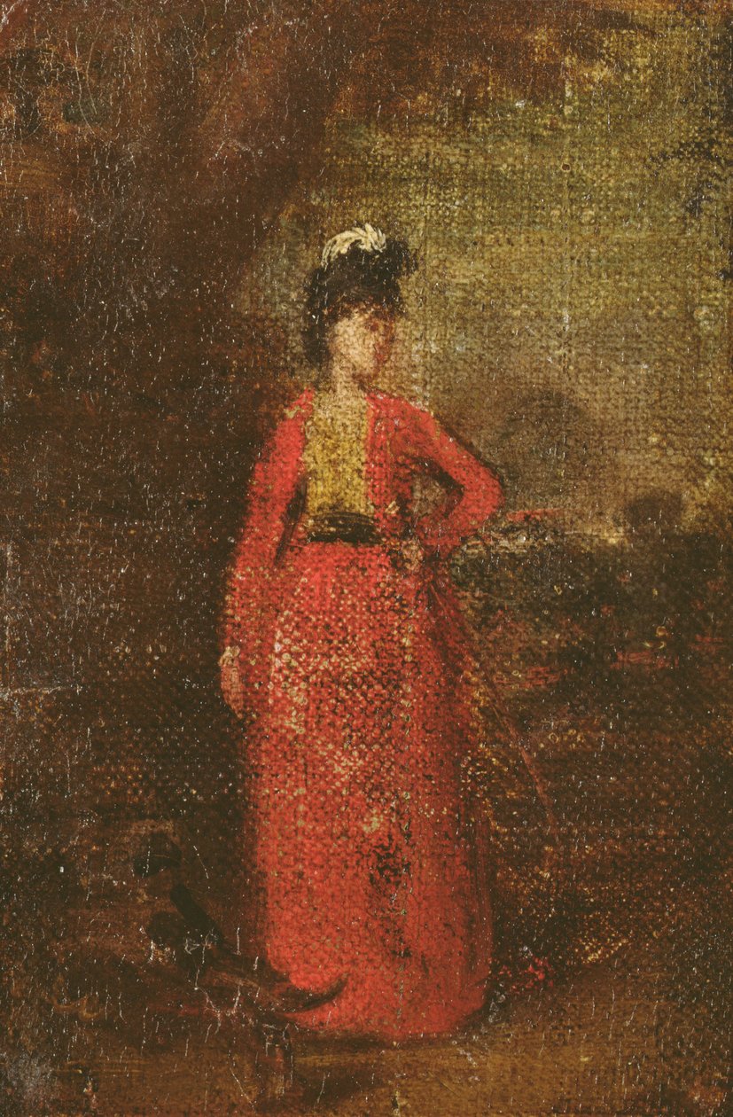 Luonnos Lady Worsleylle, n. 1776 (öljy kankaalle asetettu paneeliin) (katso 679) tekijältä Joshua Reynolds