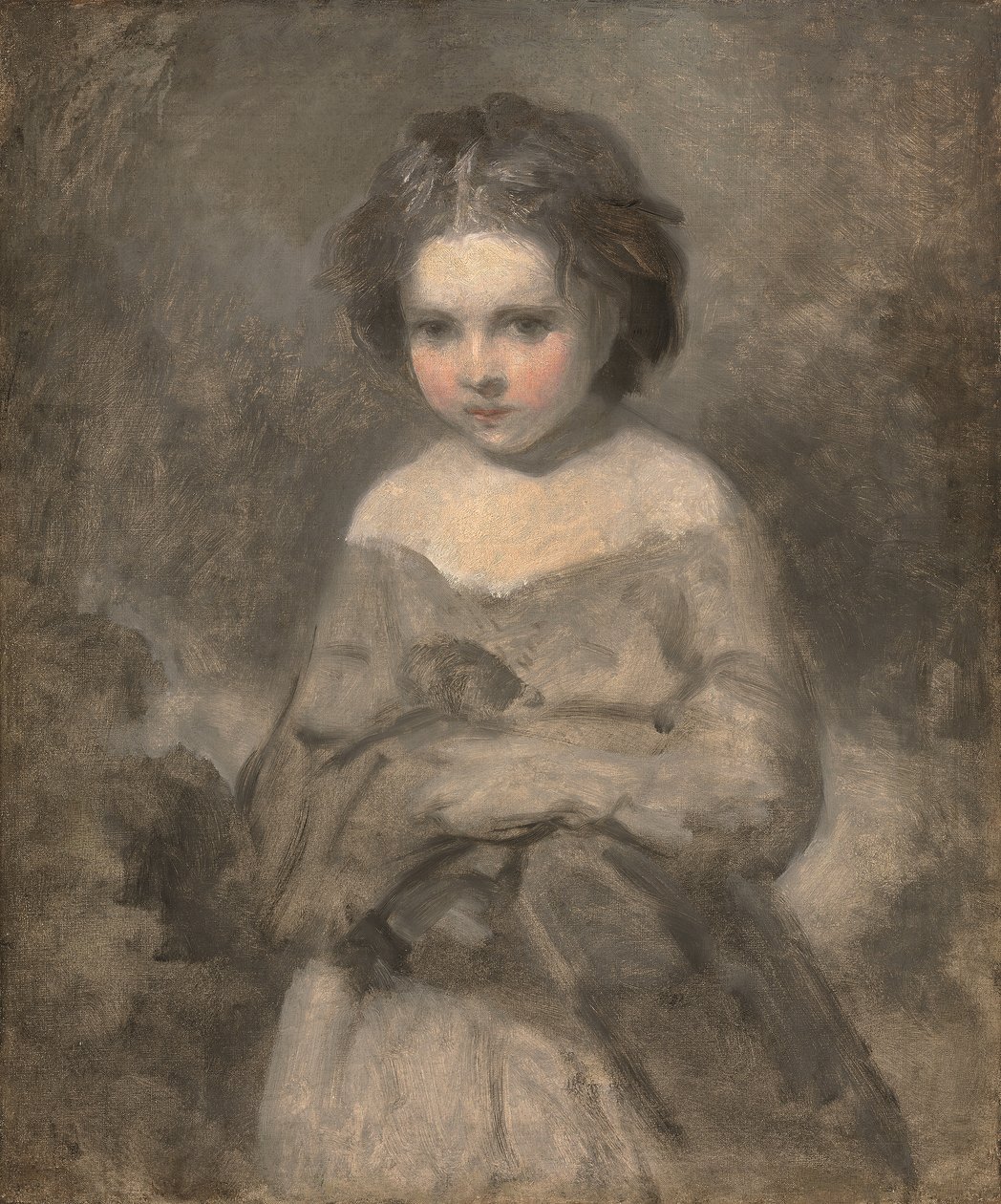 Tutkimus nuoresta tytöstä, puolipitkä - keskeneräinen (öljy kankaalle) tekijältä Joshua (studio of) Reynolds