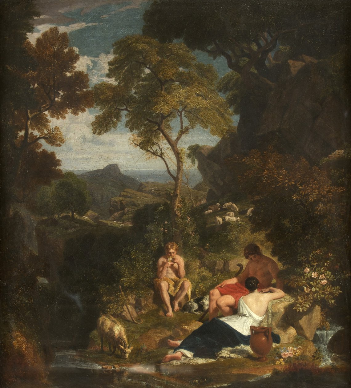 Arkadianpaimenkoira, n. 1824 (öljy kankaalle) tekijältä Joshua Cristall