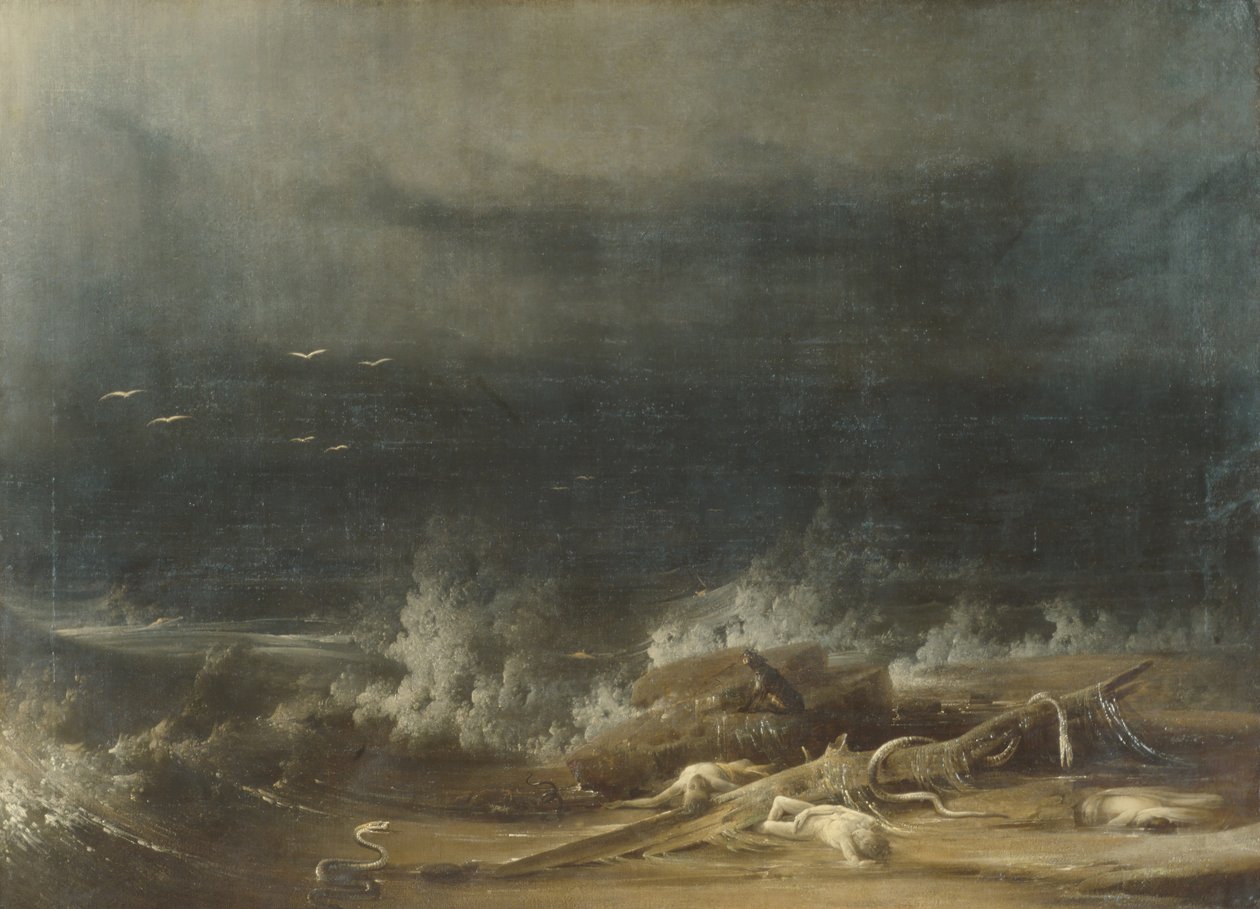 Vedenpaisumus kohti sen läheisyyttä, n. 1813. tekijältä Joshua H. Shaw