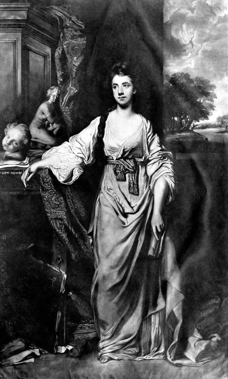Anne Hussey Stanhope, o.s. Delaval, myöhemmin Morris, Lady Stanhope, James Watsonin kaiverrettu puolipainatuksella tekijältä Joshua Reynolds