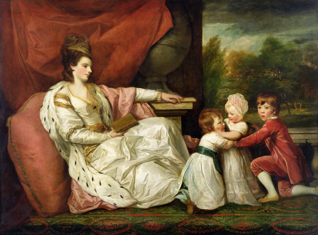 Charlotte Grenvill (Lady Williams-Wynn) ja hänen lapsensa, n.1788 (öljy kankaalle) tekijältä Joshua Reynolds