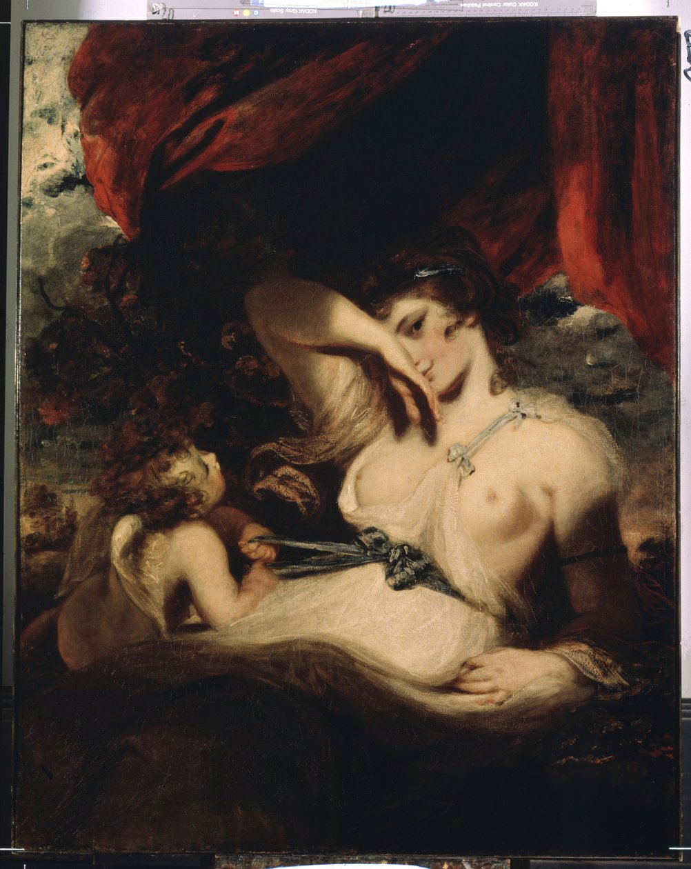 Amor purkamassa Venuksen nauhaa (Cupid Untying the Zone of Venus). Sir Joshua Reynoldsin (1732-1792) maalaus tekijältä Joshua Reynolds