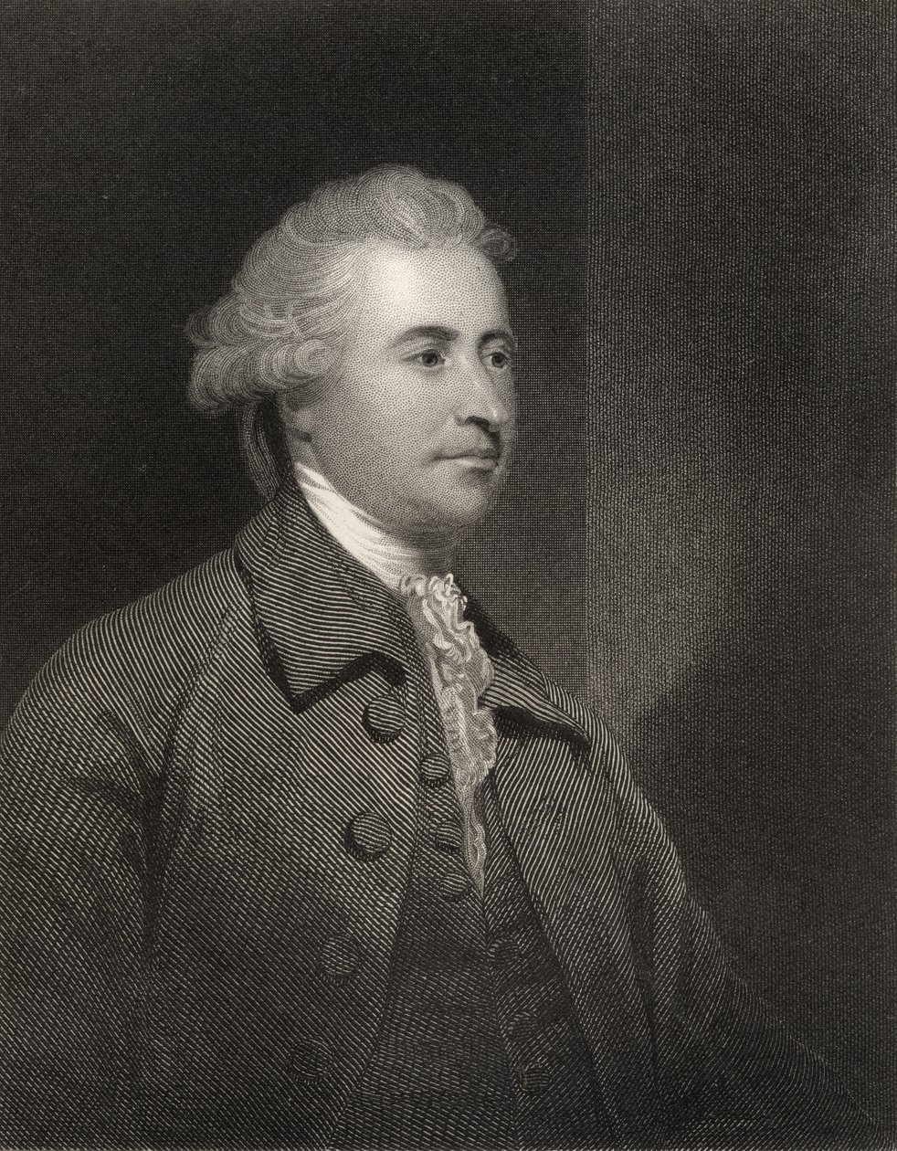 Edmund Burke, kaiverrettu H. Robinson, National Portrait Gallerysta, osa III, julkaistu noin 1835 tekijältä Joshua Reynolds