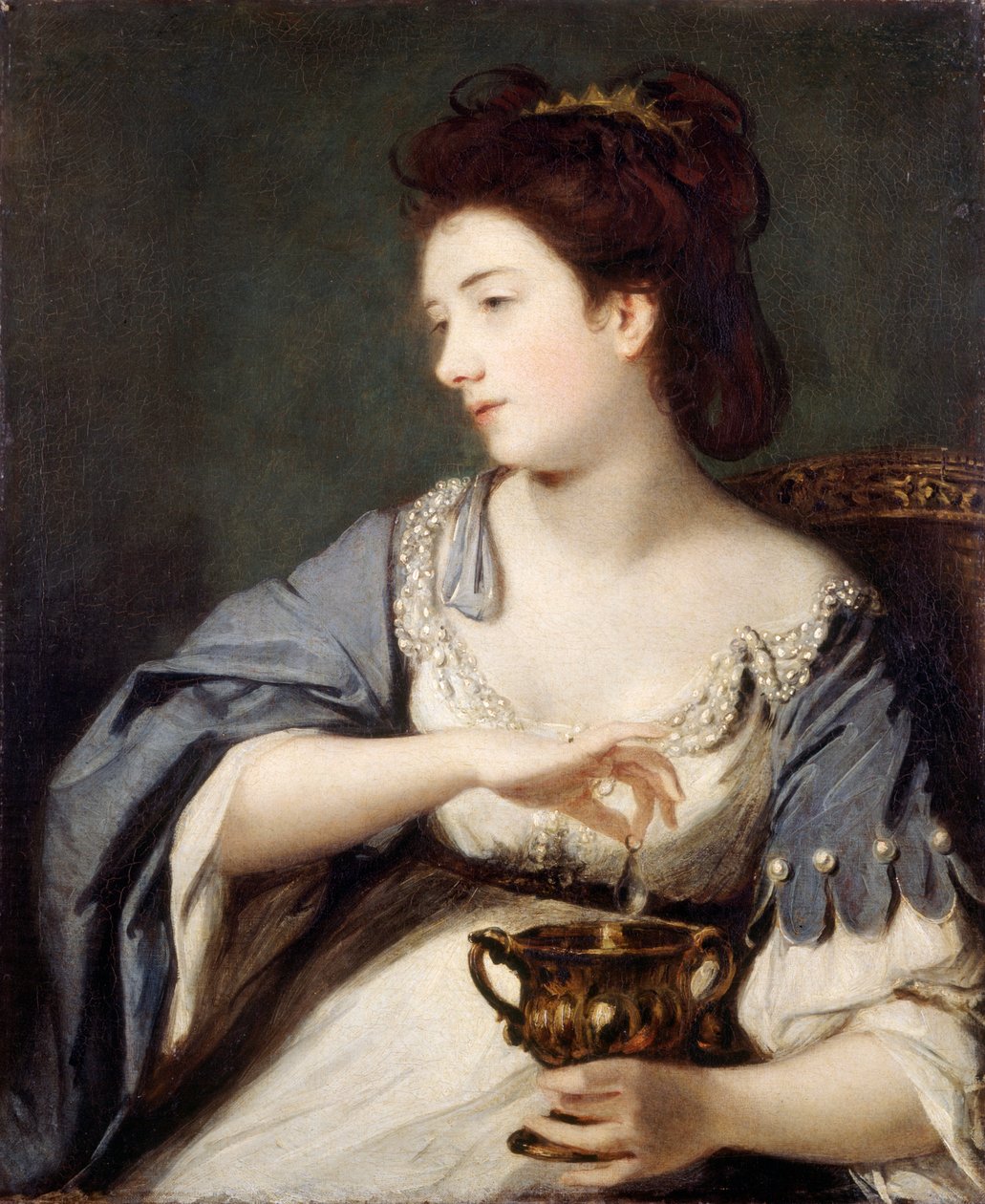 Kitty Fisher hahmona Cleopatra (öljy kankaalle) tekijältä Joshua Reynolds