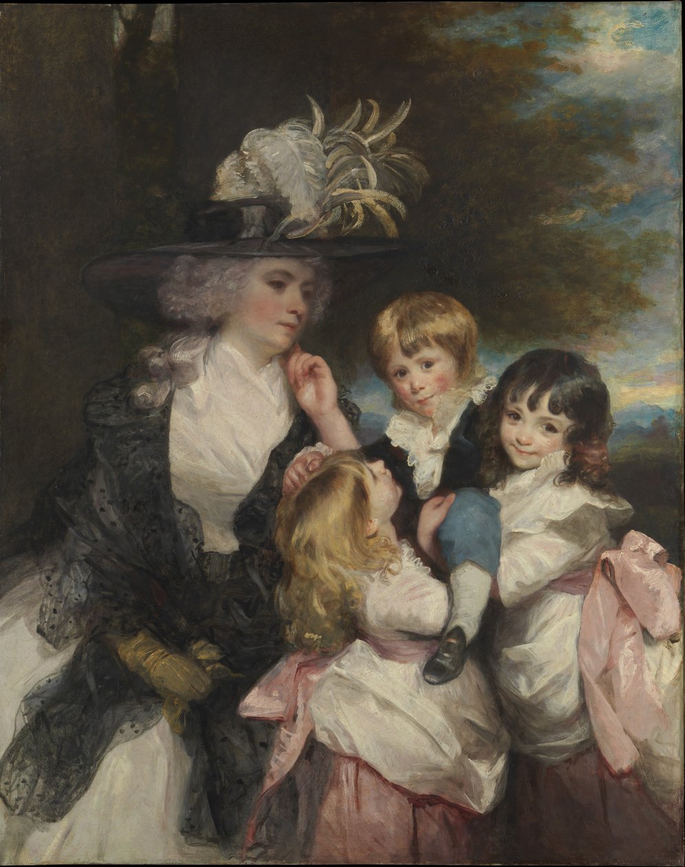 Lady Smith Charlotte Delaval ja hänen lapsensa George Henry, Louisa ja Charlotte, 1787. tekijältä Joshua Reynolds