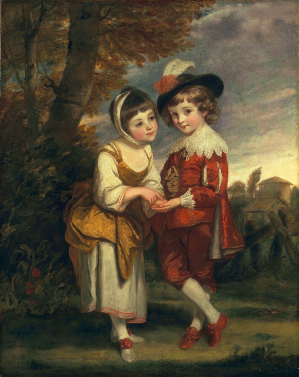 Lordi Henry Spencer ja Lady Charlotte Spencer, myöhemmin Charlotte Nares: Nuoret ennustajat, n. 1774-75 tekijältä Joshua Reynolds