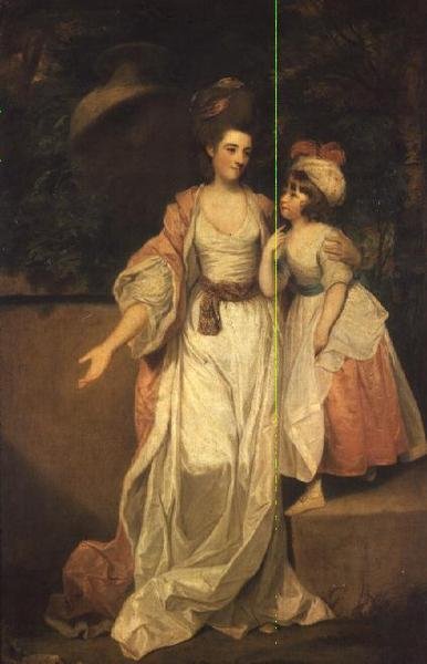 Rouva Thomas Jelf Powis ja hänen tyttärensä Catherine tekijältä Joshua Reynolds