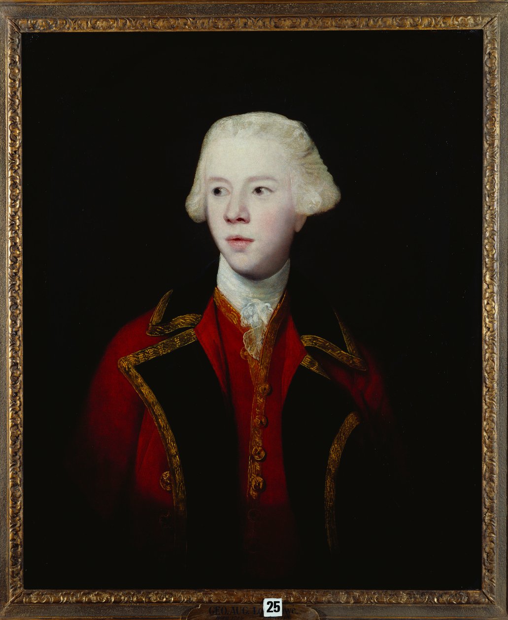 George Augustuksen, 3. varakreivi Howen muotokuva, puolipitkä, yllään 1. kaartin univormu tekijältä Joshua Reynolds