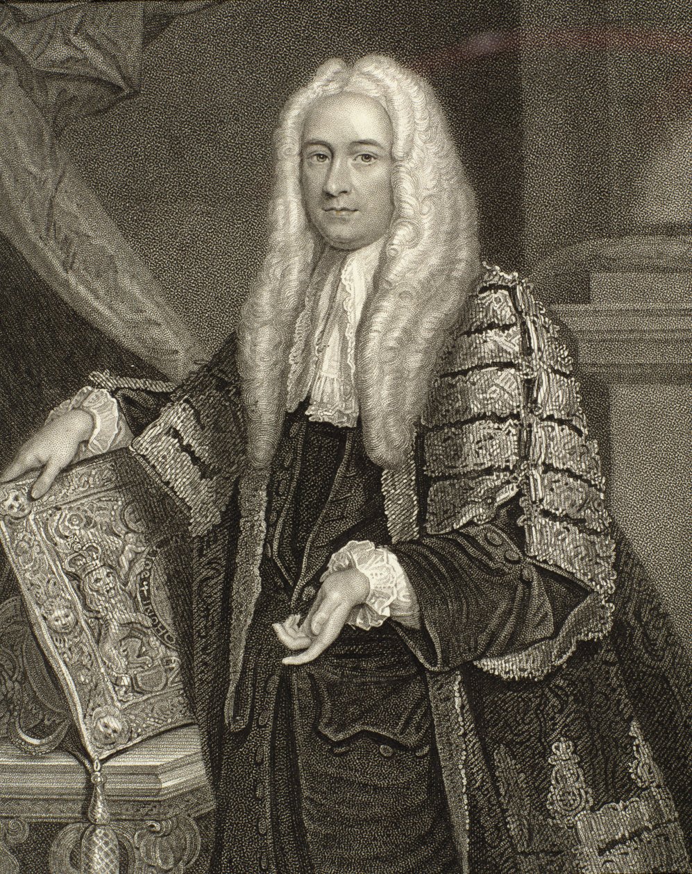 Henry Foxin muotokuva, 1. Baron Holland (1705-74), kaiverrus Henry Robinson (fl.1833-51) tekijältä Joshua Reynolds