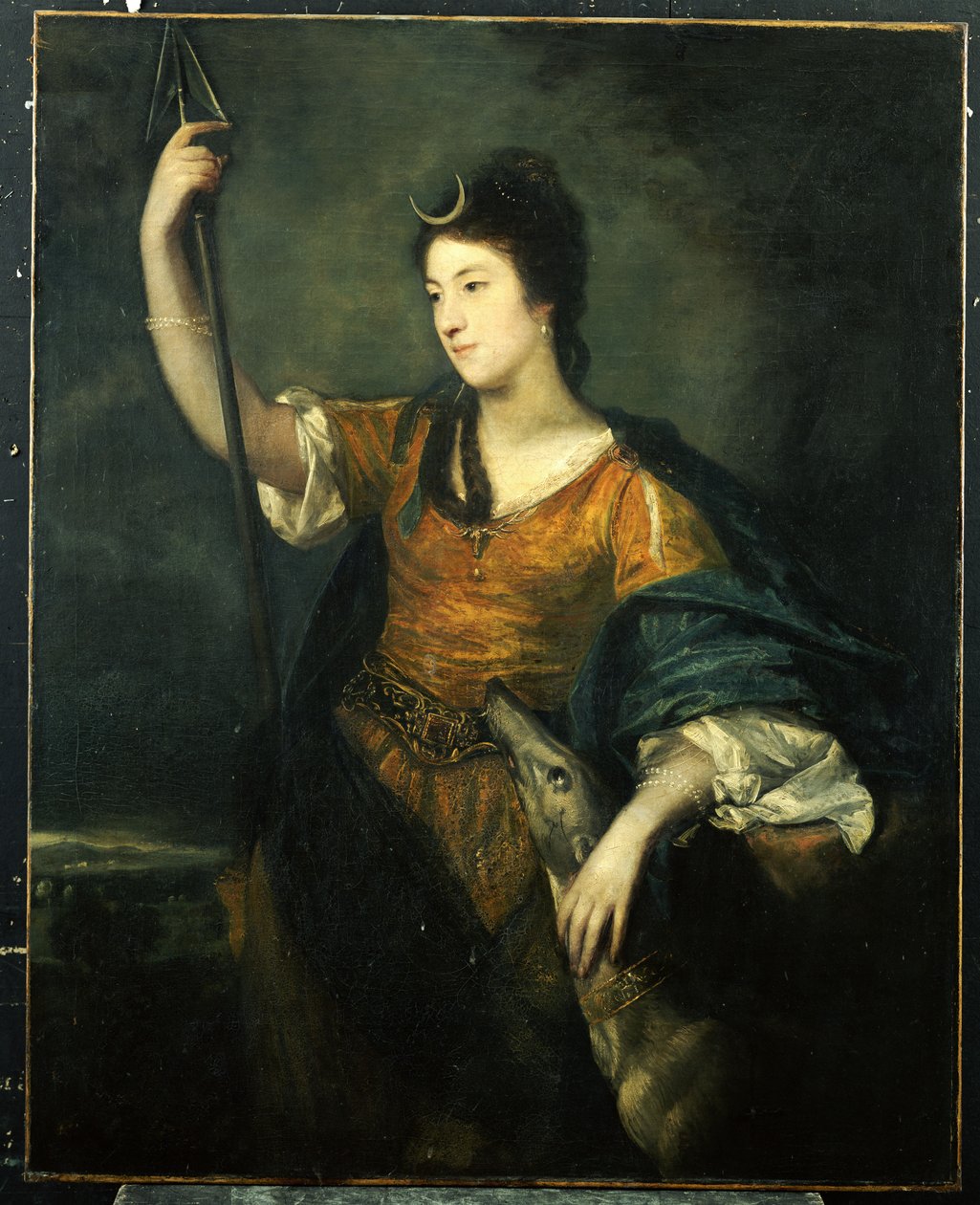 Lady Anne Dawsonin muotokuva, kolme neljäsosaa, Diana, 1753-54 tekijältä Joshua Reynolds