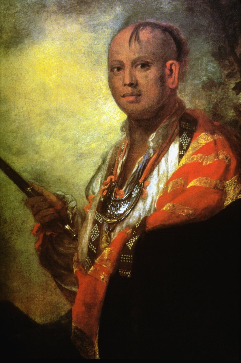 Muotokuva Syakaust Ukahista, Cherokee-heimon päällikköstä tekijältä Joshua Reynolds