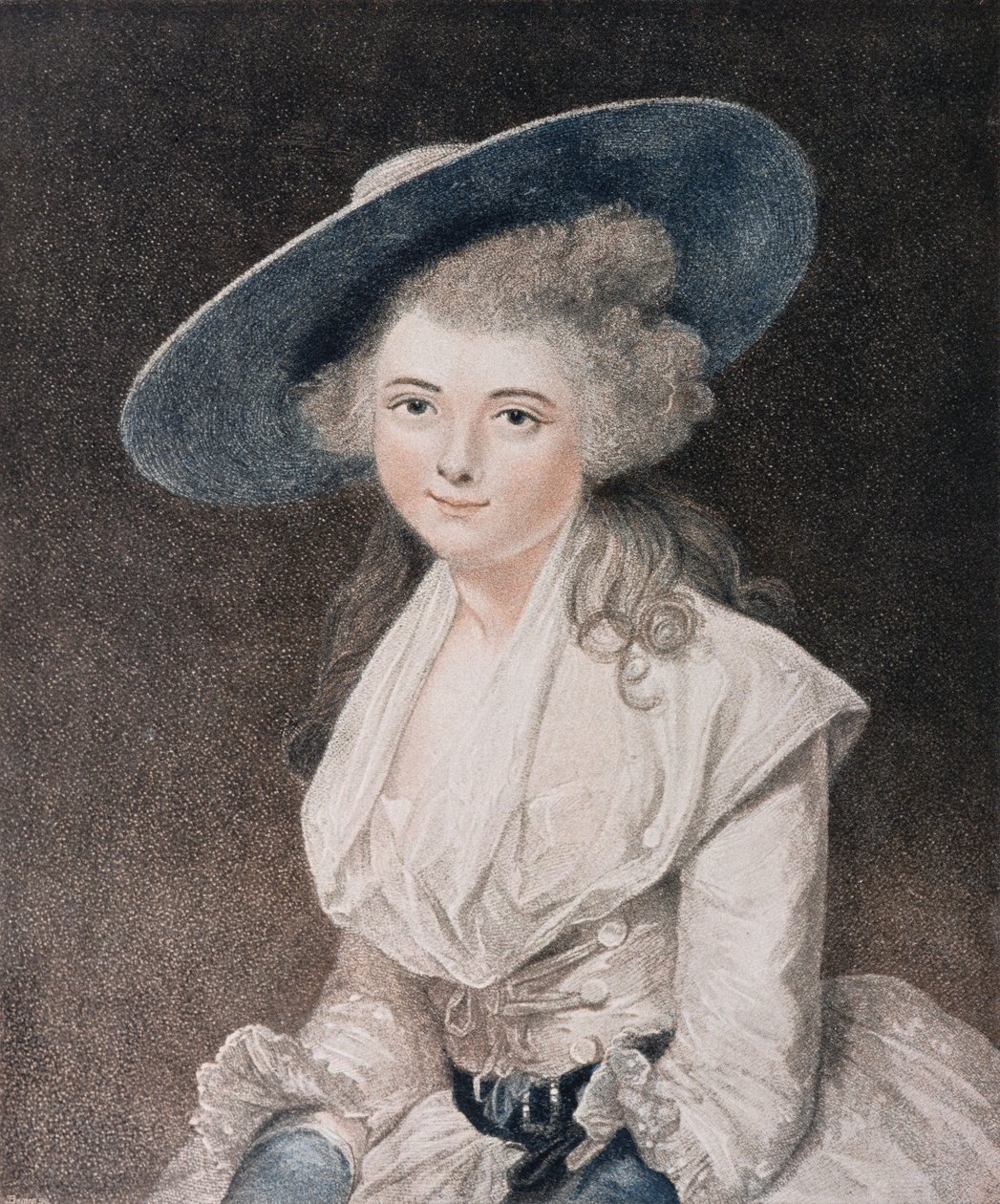 The Honorable Miss Bingham (d.1831)kaiverrus Francesco Bartolozzi (1727-1815), julkaissut E. M. Diemar, 1786 (pistekaiverrus) tekijältä Joshua Reynolds
