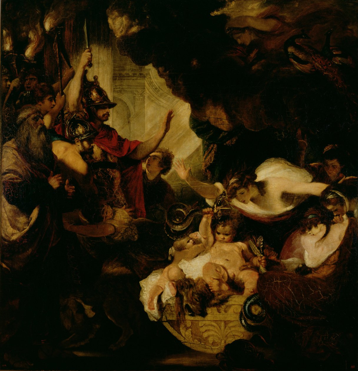 Herkules-lapsi kuristaa käärmeitä, 1786-88 tekijältä Joshua Reynolds