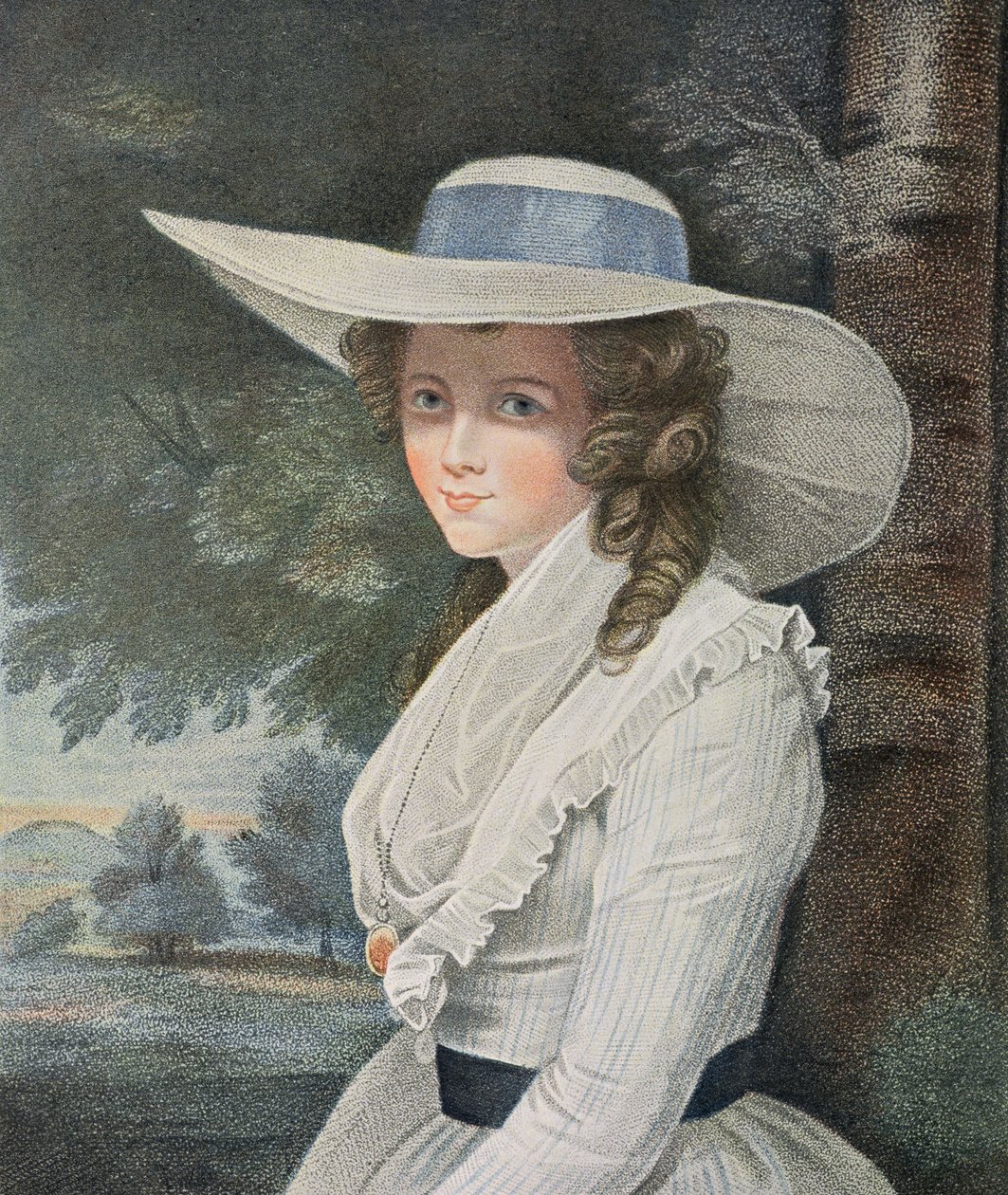 Francesco Bartolozzin (1727-1815) kaivertama The Right Honorable Countess Spencer (d.1831), pub. kirjoittanut E.M. Diemar, 1787 (pistekaiverrus) (katso myös 13474) tekijältä Joshua Reynolds