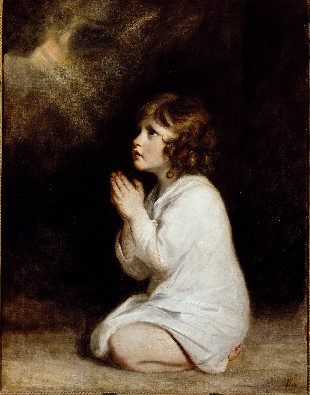 Lapsi Samuel rukouksessa (öljy kankaalle tekijältä Joshua Reynolds